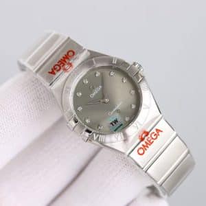 Omega Constellation 28mm Grey Sunburst Dial – TW Factory 1:1 Super Clone (Diamond Index Edition)