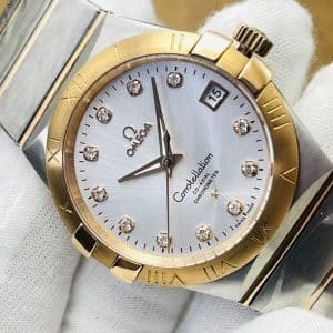 Omega Constellation Co-Axial Chronometer Two-Tone — Mother-of-Pearl Diamond Dial (1:1 Super Clone)