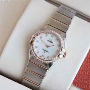 Omega Constellation 28mm White Mother-of-Pearl Dial – N1 Factory 1:1 Super Clone (Diamond Bezel & Index Edition)