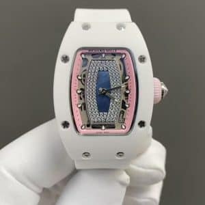 Replica RM 07-01 White Ceramic Pink Diamond Blue Center — Quiet Luxury in Motion
