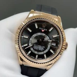 Rolex Sky-Dweller 326235 Black Dial Oysterflex — Clean Factory Super Clone