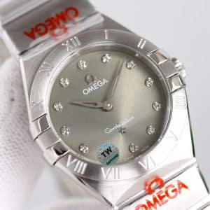 Omega Constellation 28mm Grey Sunburst Dial – TW Factory 1:1 Super Clone (Diamond Index Edition)