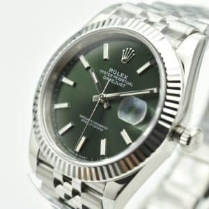 Rolex Datejust 41 Steel White Gold Mint Green Dial Automatic Watch 126334