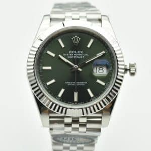 Rolex Datejust 41 Steel White Gold Mint Green Dial Automatic Watch 126334