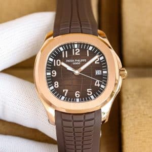 Patek Philippe Aquanaut 5167R-001 Super Clone in rose gold with a chocolate-brown tropical strap Replica
