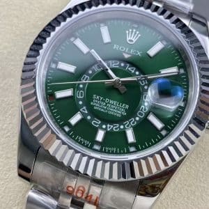 Rolex Sky-Dweller 326934 Green Dial Jubilee Bracelet — Clean Factory Super Clone