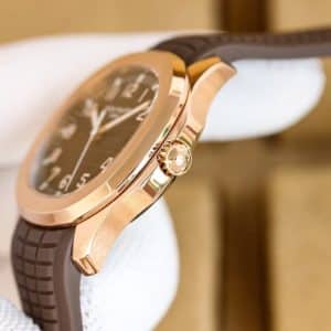 Patek Philippe Aquanaut 5167R-001 Super Clone in rose gold with a chocolate-brown tropical strap Replica