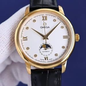 VS Factory Replica Omega De Ville Prestige Moonphase Gold Edition — A Harmony of Classic Design and Astronomical Artistry