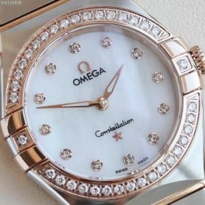 Omega Constellation 28mm White Mother-of-Pearl Dial – N1 Factory 1:1 Super Clone (Diamond Bezel & Index Edition)