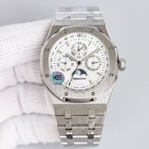 APS Factory Audemars Piguet Royal Oak Perpetual Calendar — Silver Grande Tapisserie Edition (1:1 Super Clone)