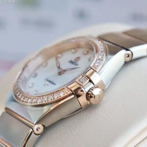 Omega Constellation 28mm White Mother-of-Pearl Dial – N1 Factory 1:1 Super Clone (Diamond Bezel & Index Edition)