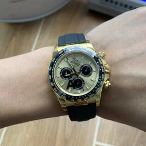Rolex Daytona 116518LN Yellow Gold Champagne Dial on Oysterflex