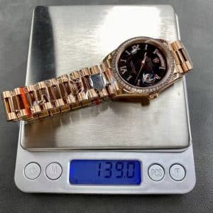 Black Marble Dial + Diamond Roman + Diamond Bezel