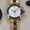 Super Clone Gold Daytona – Meteorite-Style White Dial × Black Bezel (China, High-Grade Build)