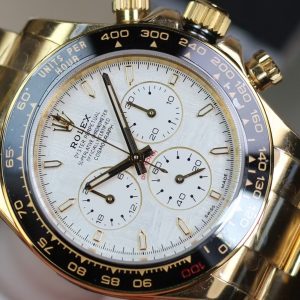 Super Clone Gold Daytona – Meteorite-Style White Dial × Black Bezel (China, High-Grade Build)