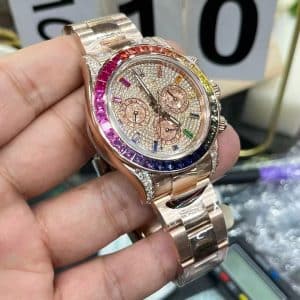 VSF Super Clone Rainbow Daytona – Full Pavé × Rose Tone