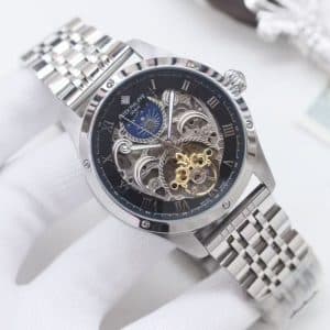 Replica Patek Philippe Black Skeleton Moonphase Tourbillon