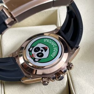 Super Clone Everose-Tone Daytona with Sunburst Pink Dial and Black Rubber Style Strap