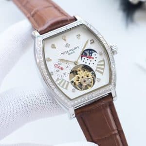 Replica Patek Philippe Tonneau Moonphase Tourbillon Diamond Bezel
