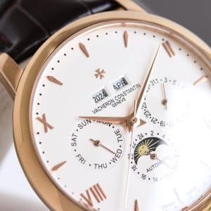 Super Clone Vacheron Constantin Historiques 3100V/000R-B422 40mm Off White Dial Rose Gold Case Leather Strap TW Factory