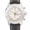 Breitling Navitimer Super Clone – BLS Factory Stainless Steel Silver Dial Rose-Gold Hands on Black Leather (Original-Spec Open-Mold Movement)