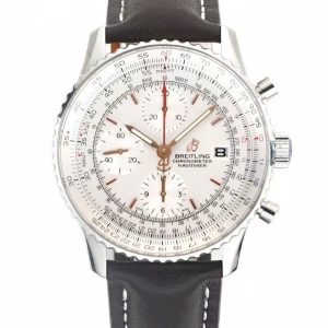 Breitling Navitimer Super Clone – BLS Factory Stainless Steel Silver Dial Rose-Gold Hands on Black Leather (Original-Spec Open-Mold Movement)