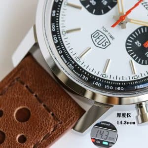 Super Clone Breitling Top Time 41 DEUS White Dial Stainless Steel Leather Strap BLS Factory