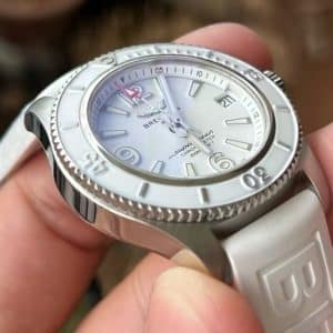 Super Clone Breitling Superocean 44 White Dial Stainless Steel White Rubber Strap BLS Factory