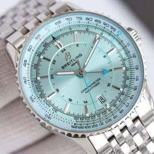 Breitling Navitimer GMT Super Clone – H8 Factory Stainless Steel Ice Blue Dial on Bracelet
