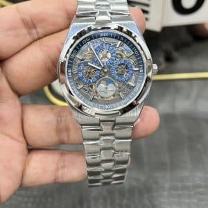Super Clone Vacheron Constantin Overseas Perpetual Calendar Skeleton 41.5mm Stainless Steel Integrated Bracelet BBS Factory (V3 Edition)