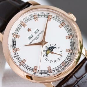 Super Clone Vacheron Constantin Historiques 3110V/000R-B426 40mm White Dial Rose Gold Case Leather Strap TW Factory