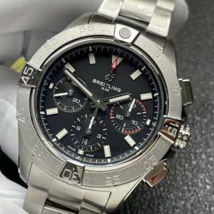 Super Clone Breitling Chronomat 42 Black Dial Stainless Steel Bracelet BLS Factory