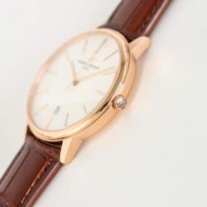 Super Clone Vacheron Constantin Patrimony 40mm Silver Engraved Dial White-Gold Case Black Leather Strap MKS Factory