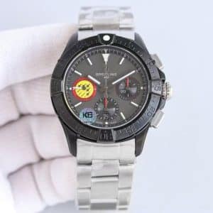 Super Clone Breitling Avenger 45 Grey Dial Black Steel Bracelet KB Factory