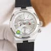 Super Clone Vacheron Constantin Overseas Dual Time 41mm Silver Dial Rubber Strap JC Factory