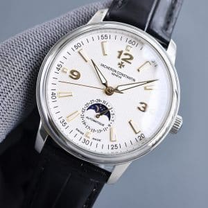 Super Clone Vacheron Constantin Historiques 47101 40mm Off White Dial Steel Case Leather Strap TW Factory