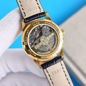 Super Clone Vacheron Constantin Égérie 4605F/000R-B496 36.5mm Champagne Dial Rose Gold Case Leather Strap ZF Factory