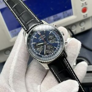 Breitling Navitimer Super Clone by TF Factory — Steel Case, Blue Dial, Italian Leather Strap