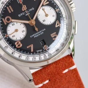 Super Clone Breitling Premier – KB Factory (Black Dial / White Subdials / Copper Numerals)