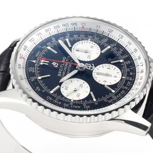 Breitling Navitimer Super Clone – GR Factory V2 Steel Case Black Dial on Extendable Steel Bracelet
