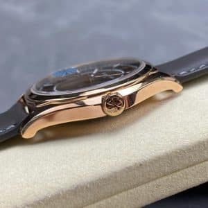 Super Clone Vacheron Constantin Fiftysix 4600E/000R-B441 40mm Brown Dial Pink Gold Case Leather Strap MKS Factory