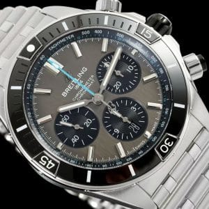 Super Clone Breitling Chronomat 42 Slate Grey Dial Black Subdials Stainless Steel Pilot Bracelet BLS Factory