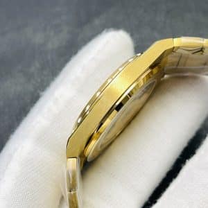 Super Clone Vacheron Constantin Historiques 222 37mm Gold Dial Yellow Gold Case Integrated Bracelet V9 Factory