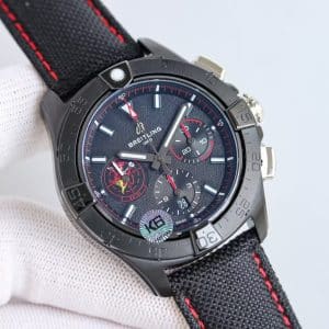 Super Clone Breitling Avenger 45 Black Dial Black Steel Tactical Strap KB Factory