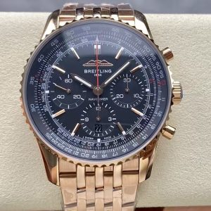 rose-gold toned chronograph on a full metal bracelet