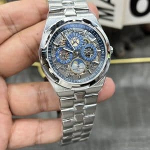 Super Clone Vacheron Constantin Overseas Perpetual Calendar Skeleton 41.5mm Stainless Steel Integrated Bracelet BBS Factory (V3 Edition)
