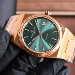 Super Clone Vacheron Constantin Historiques 4200H/000R-9359 37mm Green Dial Rose Gold Case Integrated Bracelet VC+ Factory