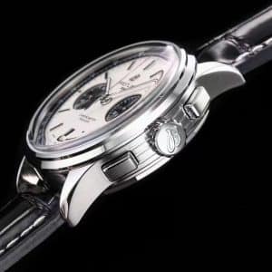 Super Clone Breitling Premier Chronograph 42 Blue-White Dial Stainless Steel Black Leather BLS Factory (V2 Version)