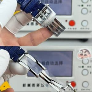Super Clone Breitling Top Time 41 Blue-White Reverse Panda Dial Stainless Steel Leather Strap BLS Factory