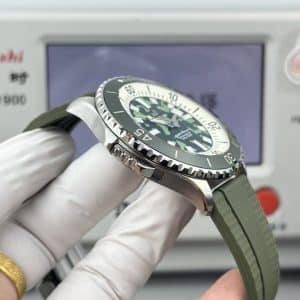Super Clone Breitling Superocean 44 Green Camouflage Dial Stainless Steel Military-Green Rubber Strap